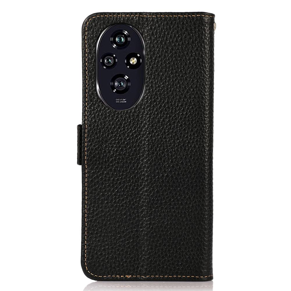 KHAZNEH For Honor 200 5G Phone Case RFID Blocking Genuine Cow Leather Flip Cover