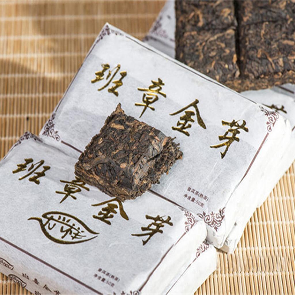 English Title: 50g Ripe Pu'er Tea LaoBanzhang Golden Bud Old Pu'er Health Care