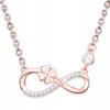 Gold-Plated Necklace Flower Clover Infinity Zircons Silver 925