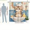 1pc Tabby Kitten Bathroom Shower Curtain Fluffy Towel Sink Wooden Toothbrush Duck Nautical Theme Bathroom Decoration Home Deco