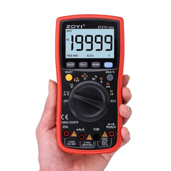 ZT219 Digital 19999 Counts AC/DC Voltage Current Meter Transistor Multimeter
