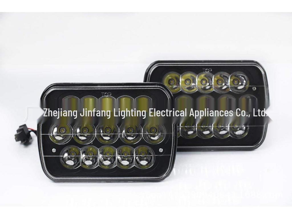 7-Inch Square Headlight for Jeep Wrangler - Black/Silver Options, Fits 5x7 and 6x7 Models, Modified Car Accessory