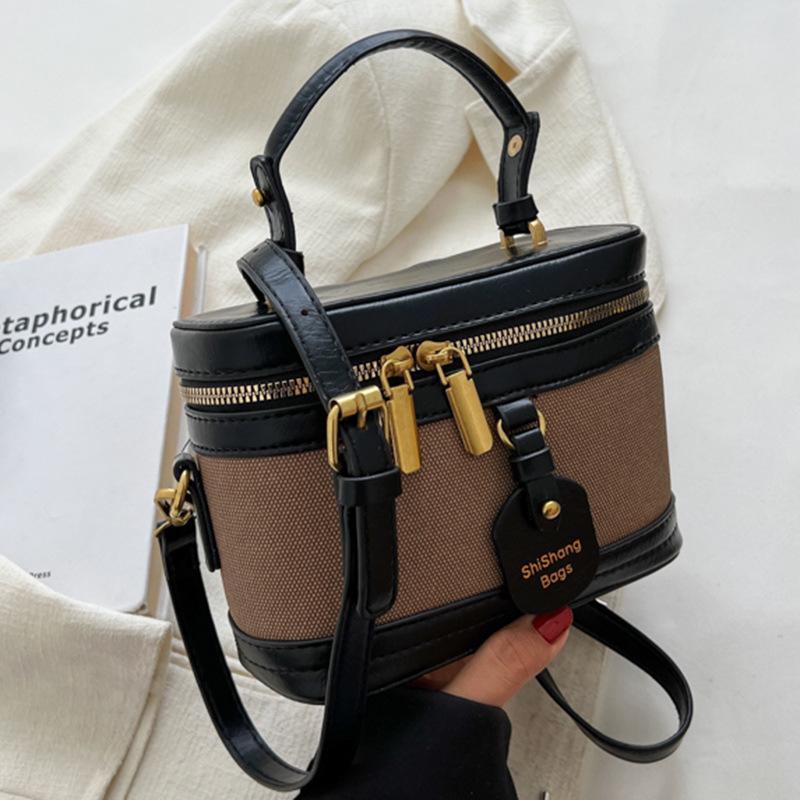 Маленькая сумка премиум-текстуры женская 2025 новая нишевая портативная сумка-ведро, универсальная сумка-мессенджер no specification чёрный