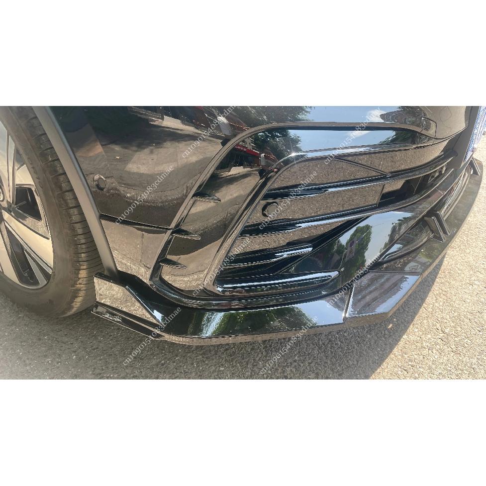 For VW Tiguan MK2 R Line Facelift 2020 2021 2022 2023 Car Front Bumper Splitter Lip Spoiler Gloss Black Diffuser Canard Body Kit