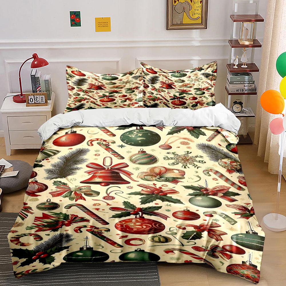 Festive Ornament Harmony Bedding Sets Duvet Cover Sets Duvet Covers Pillowcases(1*Duvet Cover 2*Pillowcases Without Duvet Insert)
