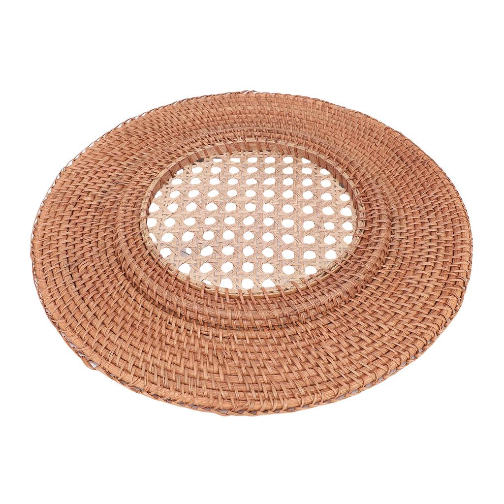 Kulatá ratanová prostírka Ručně tkaná Tepelná izolace Ratanová podložka pod talíř pro Jídelní stůl Stolní dekorace