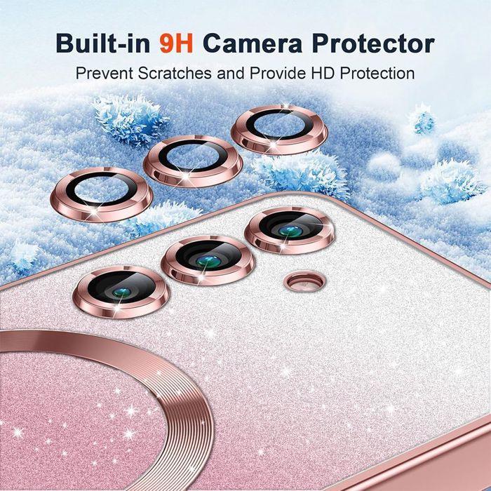 Hülle für Samsung Galaxy A57 5G, Glitzer-Silikon-Schutz mit Magnetkreis - Rosa