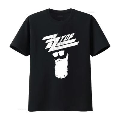 ZZ TOP Rock Band Music Black T Shirt Size XL Vintage Design  Vintage Washed Homme Stylish Fashion Soft Top For Everyday Wear