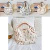 Large Capacity Korean Cartoon Embossed Canvas Tote Bag For Women Ideal For Beach Trips
