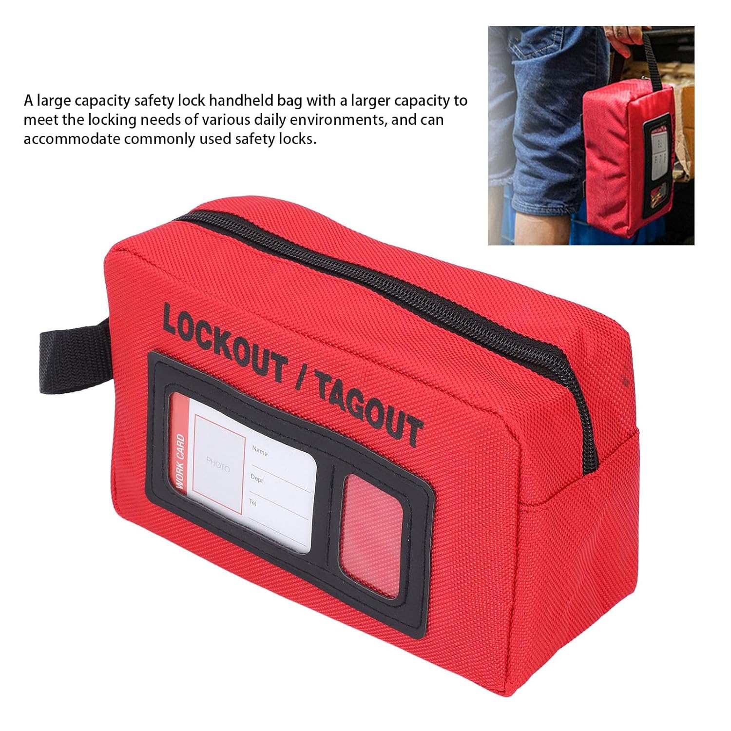 Lockout Tagout Bag, Large Capacity Lockout Tags Carrying Bag Circuit Breaker Lock Storage Bag, Electrical Lockout Tagout Pocket Bag, Lockout Bag for