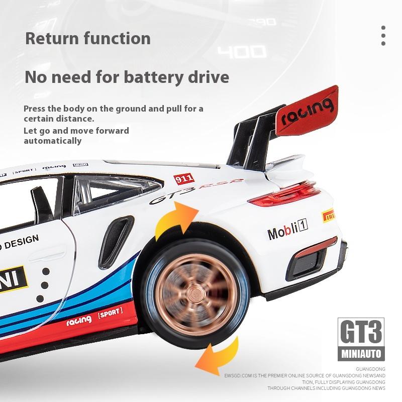 1/32 Scale Simulation Porsche 911 GT3 RSR Alloy Racing Model Ornaments Children's Holiday Gift, Open Door Sports Car Model Boy Toys