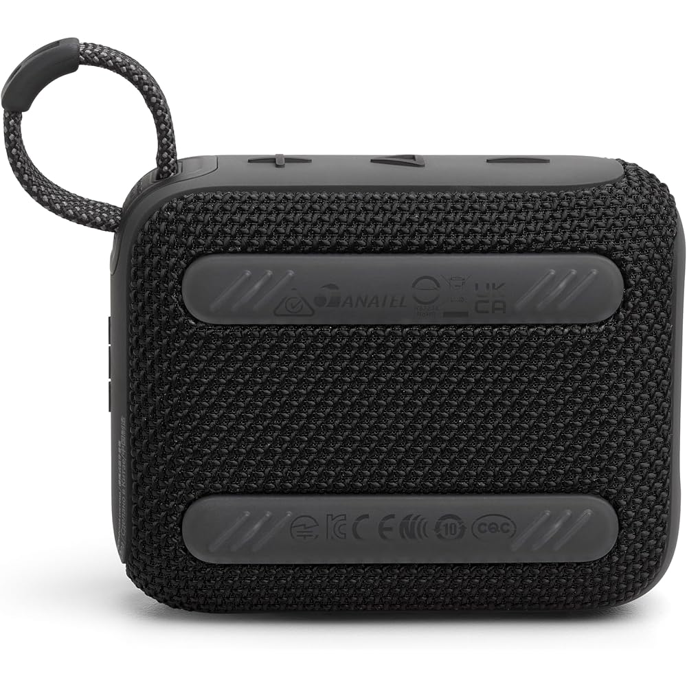 JBL GO4 Bluetooth Speaker with USB-C Charging, IP67 Dustproof and Waterproof Rating, App Compatible, Passive Radiator, Portable, Black (JBLGO4BLK)