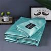 Luxury Emulation Silky Quilted Quilt Queen High End Spring Summer Satin Quilts Mechanical Wash Soft Comfortable Thin Comforter