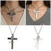 Unisex Crosses Charm Pendant Necklace with Sturdy Glass Special Gifts Accessory for Religious Occasions Daily Use