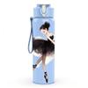 1PC Black Dress Ballerina Dancer Print 750ml Color Plastic Sports Water Bottle Leakproof Flip Straw Lid Suitable for Sports Office Home Use