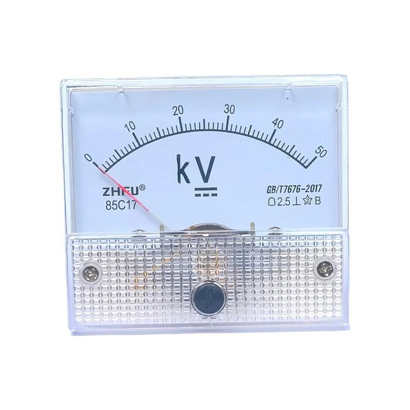 85C1 DC Voltmeter 10KV 20KV30KV50KV100KV Pointer Type High-voltage Voltmeter Matched with High-voltage Resistor 5W