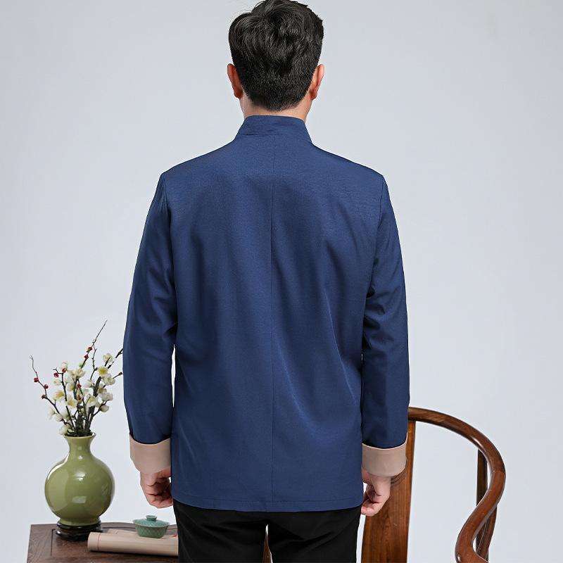 Frühlings- und Herbst Herren Tang Anzug Chinesischer Stil Bestickter Drache Herren Langarm Freizeitanzug Chinesischer Stil Tang Anzug