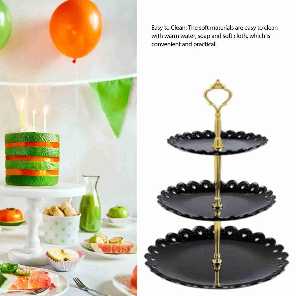 3 Tiers Dessert Tray Stand Plastic Material Cupcake Tower Stand 3 Tier Cake Stand Wedding Party