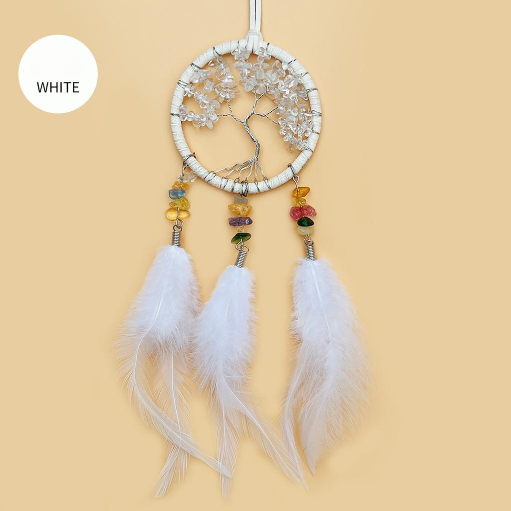 Crystal Wind Chime Dream Catcher Hand Knitting Feather Car Pendant Windbell Hanging Ornaments Window Curtain Pendant Home Decor