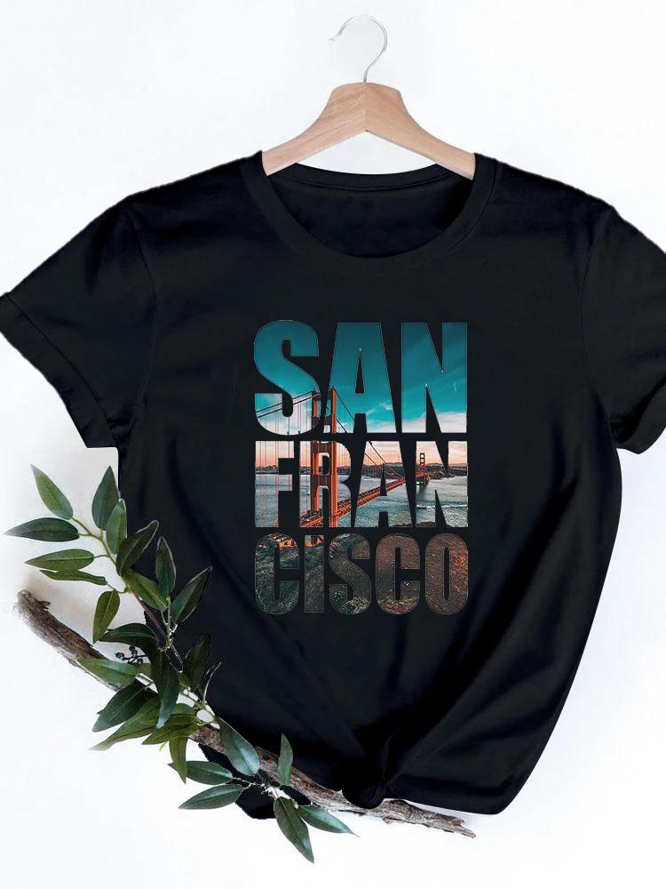 

2024 Мода Аниме Футболка Женская Футболка с Графикой Нью-Йорка Харадзюку Каваи Женские Футболки с Коротким Рукавом Женские Топы Футболки 4XL