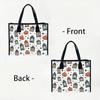Halloween Pumpkin Lantern Printed Casual Tote Bag for Women Fashion Daily Use Shopping Handbag