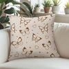 Beige Butterfly Square Jacquard Pillow Cover for Sofa Office Waist Cushion Cover Home Decorative Pillowcase