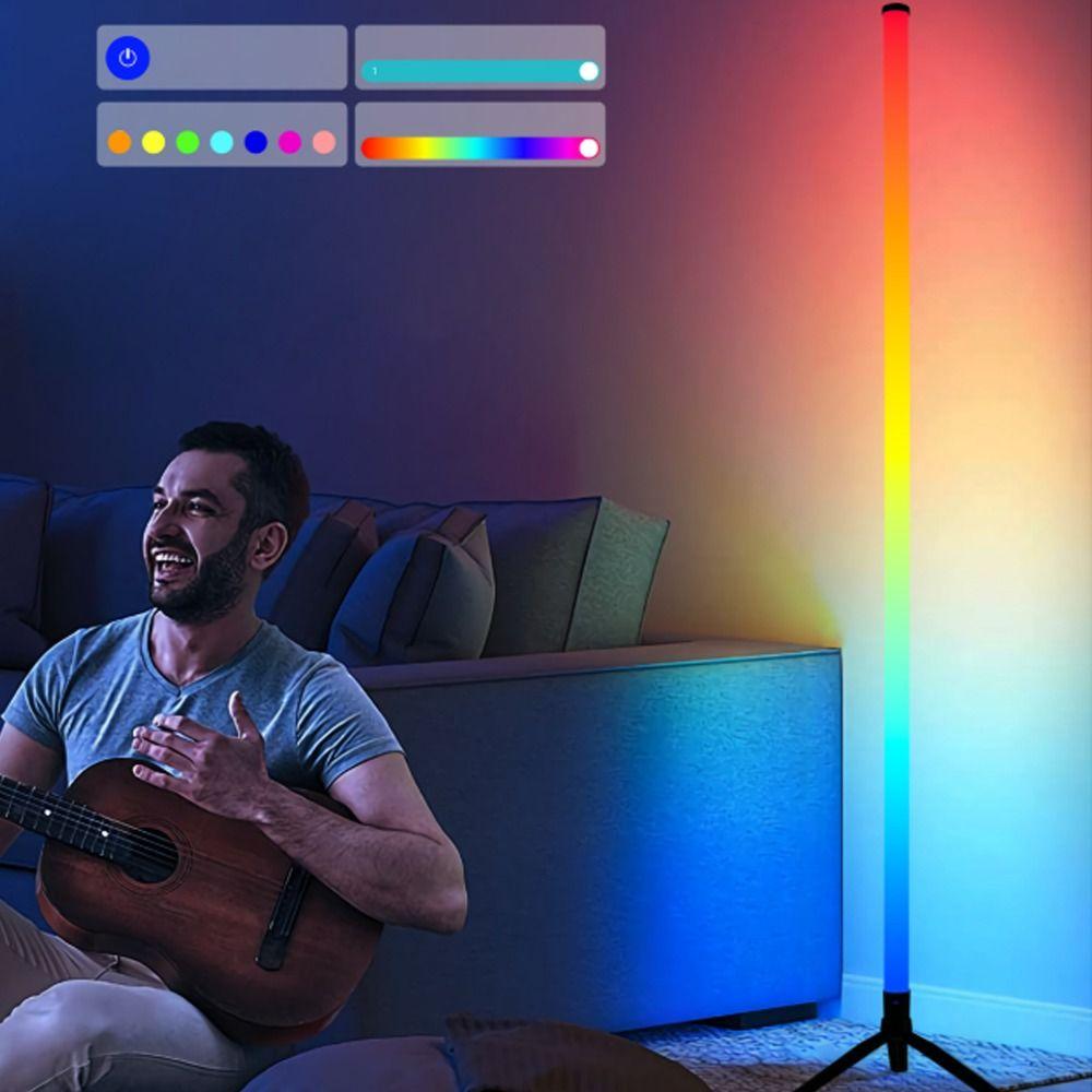 Color Changing Corner Ambience Lamp Remote Control LED Floor Lamp For Bedroom Living Room