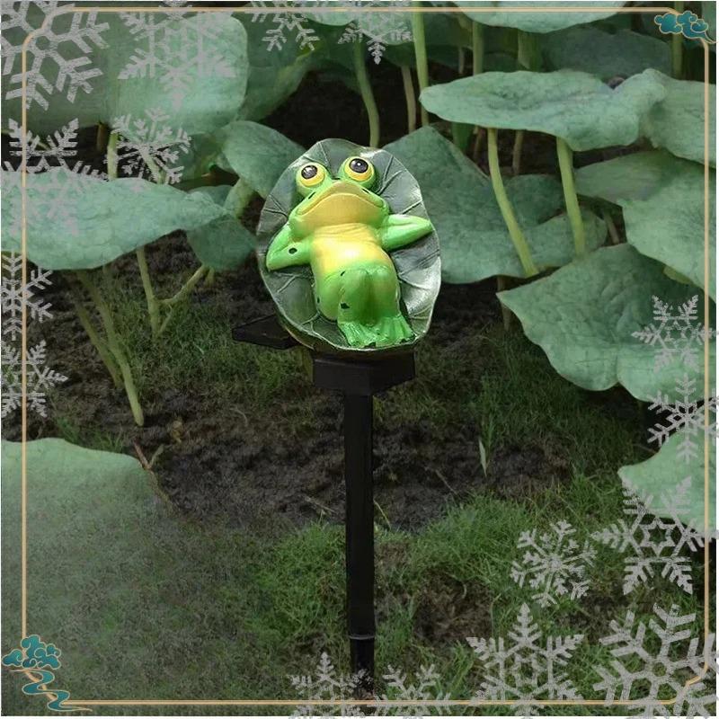 Lazy Frog Solar LED Garden Stake Light - Resin Figurine, Waterproof Outdoor Decor for Yard Patio Lawn & Pathway Funny Gift Idea