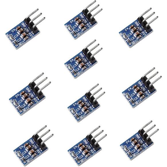 10 Pack 3 Pins AMS1117-3.3 DC 4.75V-12V To 3.3V Voltage Regulator Step Down Power Supply Buck Module 800mA