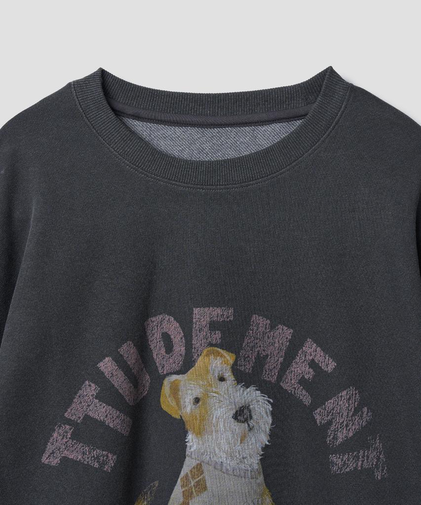 TTUDEMENT English Dog Graphic Sweatshirt_Charcoal