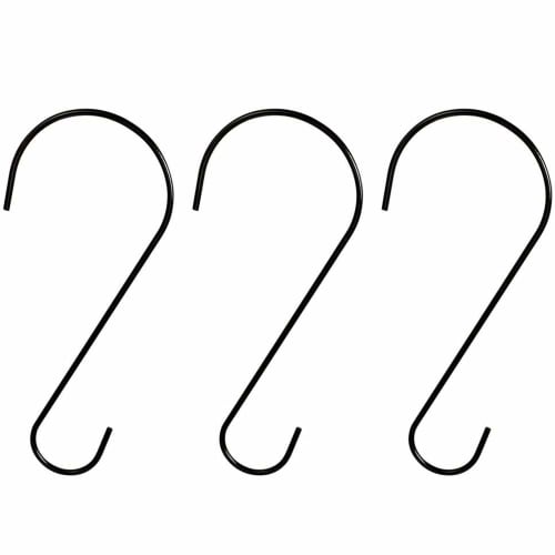 Set of 3 Large 30cm S-Hooks, Stainless Steel, with a Maximum Weight Capacity of Approximately 13kg, Perfect for Hanging Plants, Bird Feeders, Baskets,