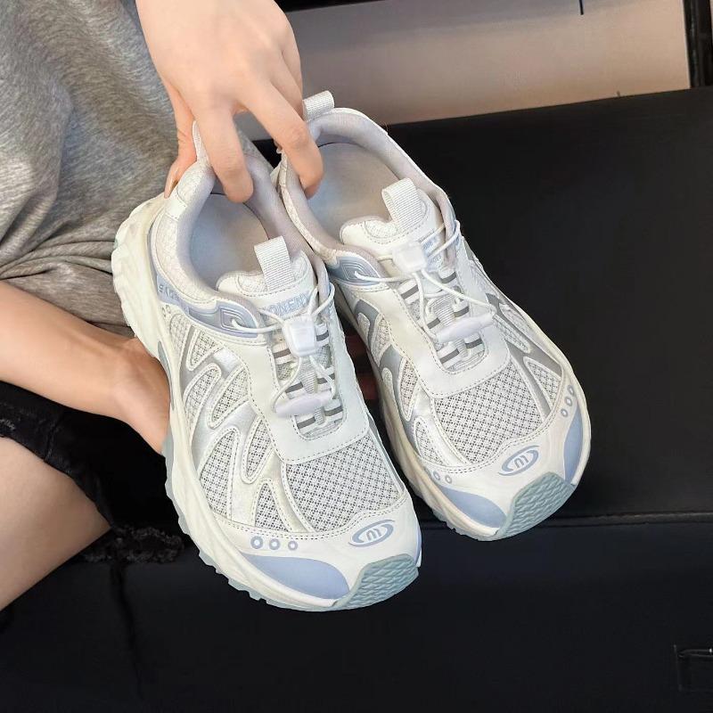 New Summer Platform Dad Shoes Women's Versatile Casual Sports Shoes Breathable Single Mesh Shoes Trendy Women's Shoes