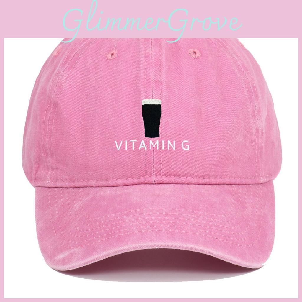 Vitamin G Letter Baseball Cap With Retro Style And Adjustable Fit For Outdoor Activities