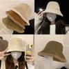 Stylish Warm Lamb Wool Bucket Hat For Winter Cute Cozy Fuzzy Fisherman Hat For Women