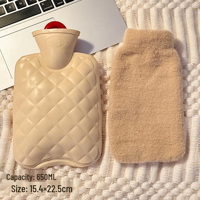 Plush Explosion-Proof Hot Water Bottle for Women, Hand Warmer & Abdominal Warmer, Available in Large and Small Sizes