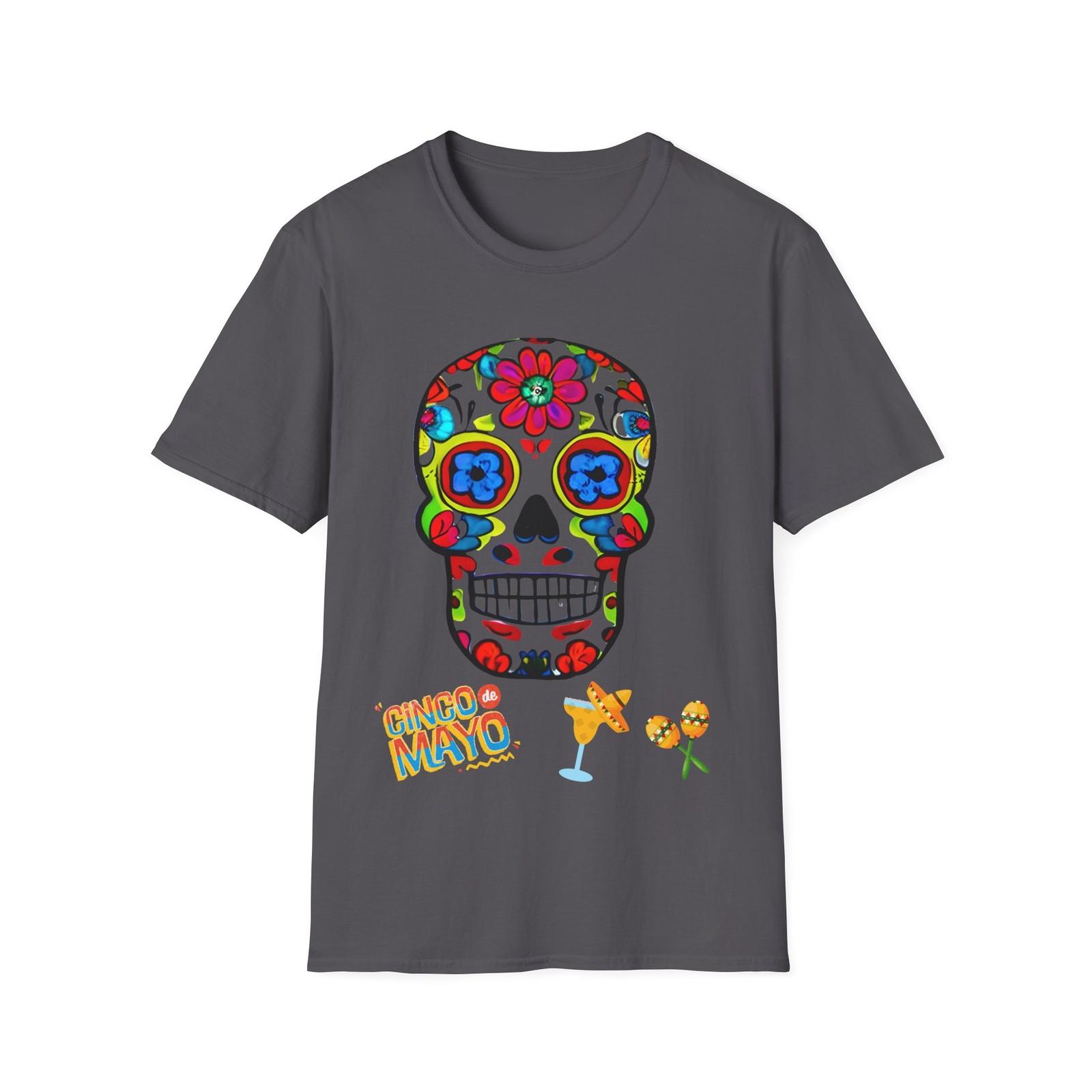 Cinco de Mayo Sugar Skull T-Shirt | Dia de los Muertos Calavera S