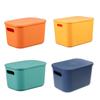 Cabinet and Shelf Basket with Handle Stackable Storage Organizer Bins with Lid Durable Gift for Home Household Kitchen