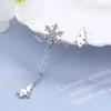 New Arrival Female Earrings  Sterling SIlver Asymmetric Snowflake Long Christmas Tree Earrings for Women Tassel