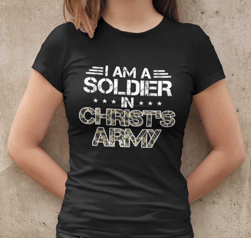 Glaube Jeusus Is King Christ Soldier Army God Damen T-Shirt Tailiert Baumwolle