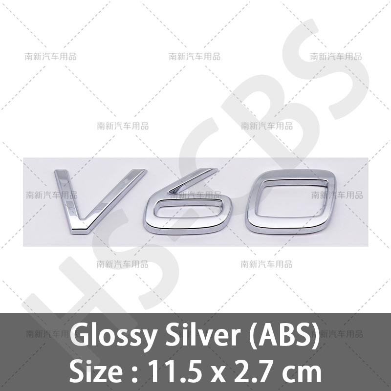 Gloosy V40 V50 V60 V90 Emblem Trunk Label Car Stickers For Volvo Accessories Rear Trunk Logo Displacement Decal Car Styling