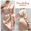 Summer Ice Silk Women's Mid-Length Thin Tie-Up Fashion Robe
