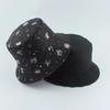 Black Constellation Stars Print Bucket Hat Cap Reversible Hip Pop Street Unisex Bucket Hat Summer Sun Hats for Women Men