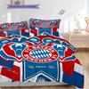 FC Bayern München Muster Bettwäsche Steppdecke Set Bettbezug Kissenbezug Heimdekoration Geburtstagsgeschenk (1 Bettbezug + 2 Kissenbezüge, ohne Füllung)