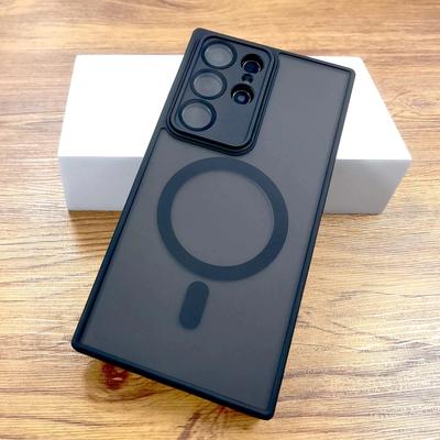 Magnetische Matte Fall Für Samsung Galaxy S25 S24 S23 S22 Ultra Plus S23Ultra S 25 Für Magsafe Wireless Mit Objektiv Schutz abdeckung