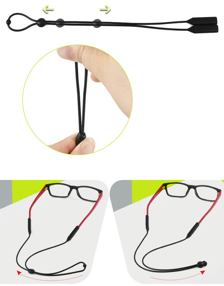 Silicone braided glasses strap - Milky transparent