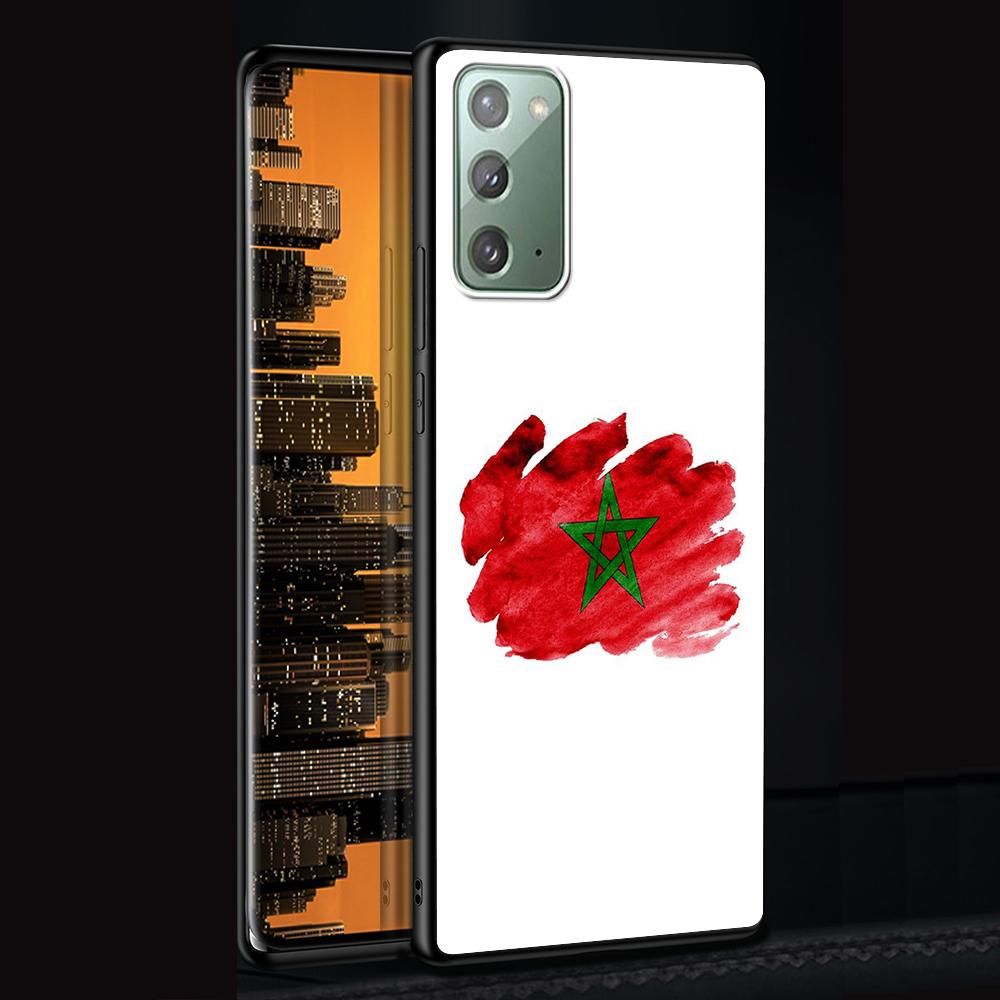 Morocco Flag Case for Samsung Galaxy Note 20 Ultra 10 Lite 9 8 A53 A52 A12 S22 S21 FE S20 Plus Silicone Black Phone Cover