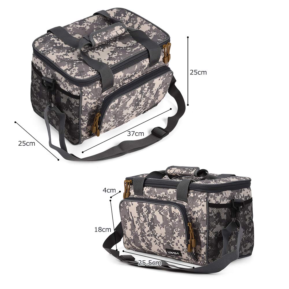 Lixada Fishing Fishing Tackle Shoulder Large for Outdoor and Travel Bag, Bag, Bag, Capacity, Multifunctional, Fishing, Activities, Mountaineering,