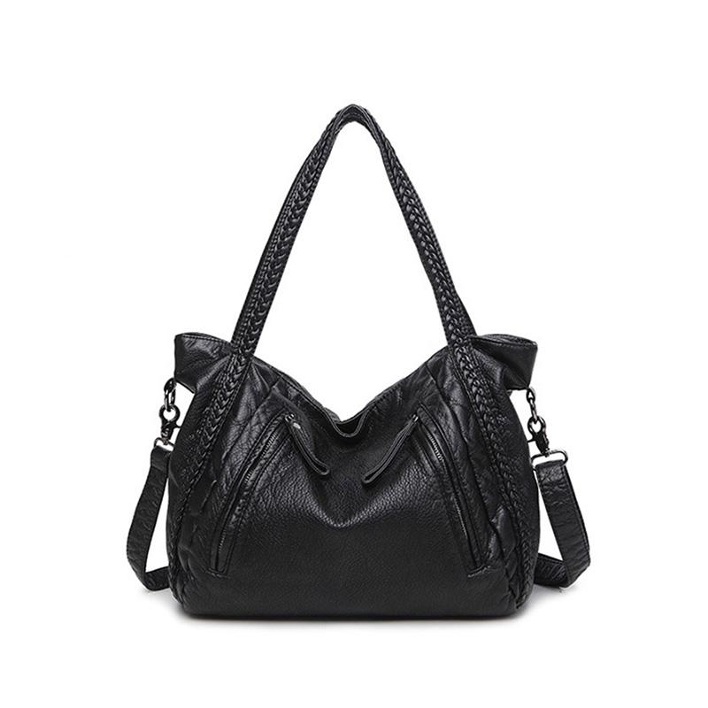 

Большая мягкая сумка из искусственной кожи, женские сумки, женские сумки через плечо для женщин, сумки на плечо, женская большая сумка-мессенджер S чёрный