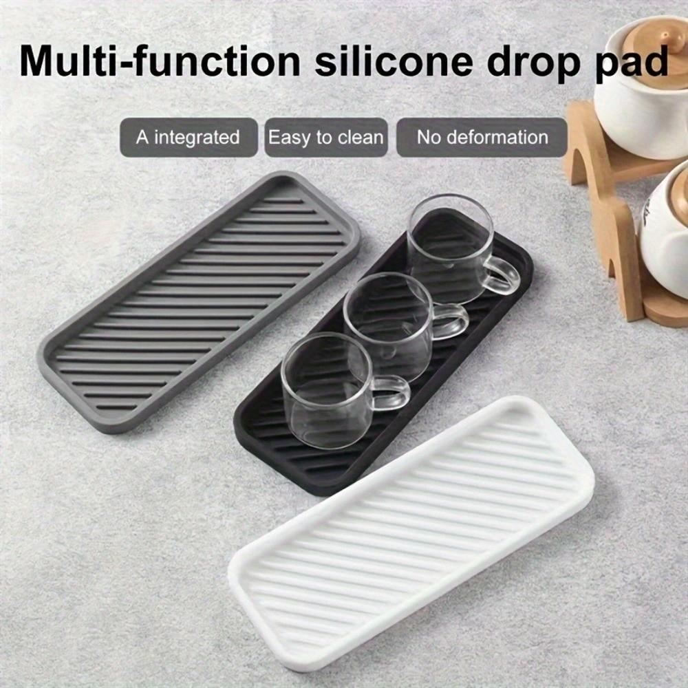 Simple Sink Organizer Non-Slip Draining Pad Bathroom Organizer Silicone Drain Tray  Bathroom