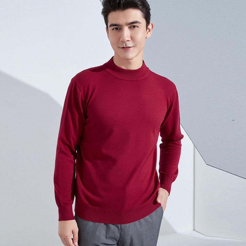 Saubere und elegante Sweatwear Herren Anti-Pilling Hochwertiger gestrickter Rollkragenpullover Slim Fit Langarm-Pullover Einfarbig Trend Herrenbekleidung